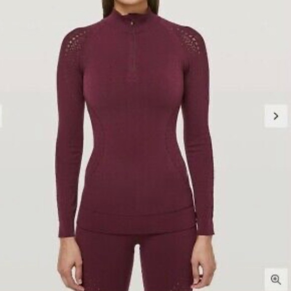 Lululemon Womens 1/2 Zip Ruby Top Size 6